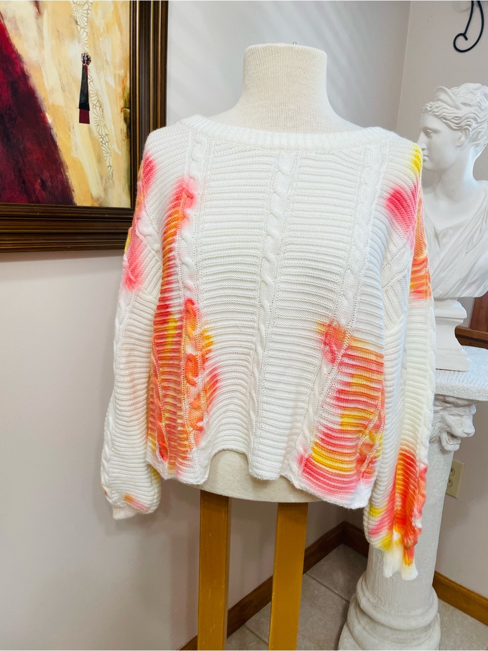RAGA Cyprus Tie Dye Pop Over Sweater M